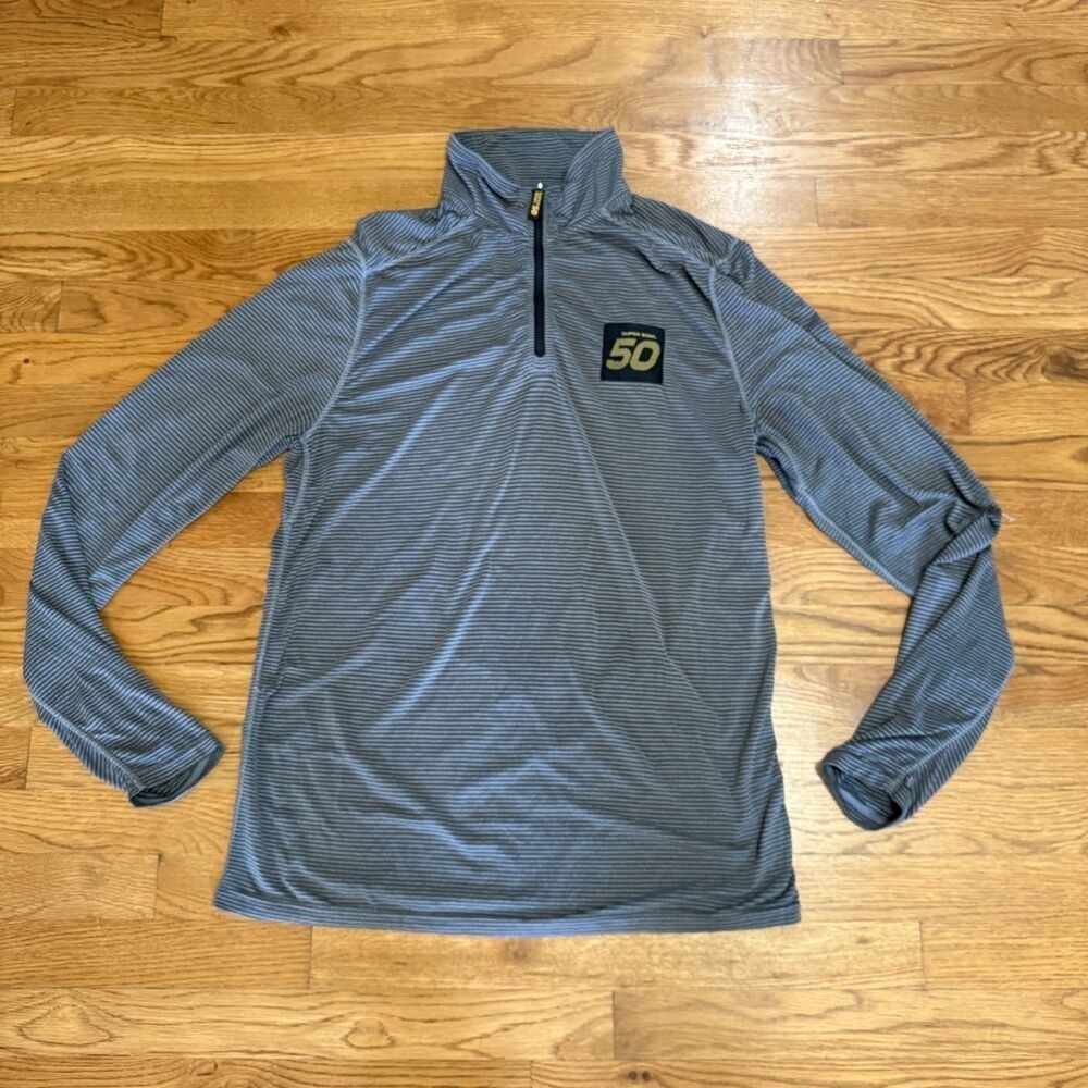 BDa NFL Superbowl 50 Quarter Zip Pullover Gray Size Small